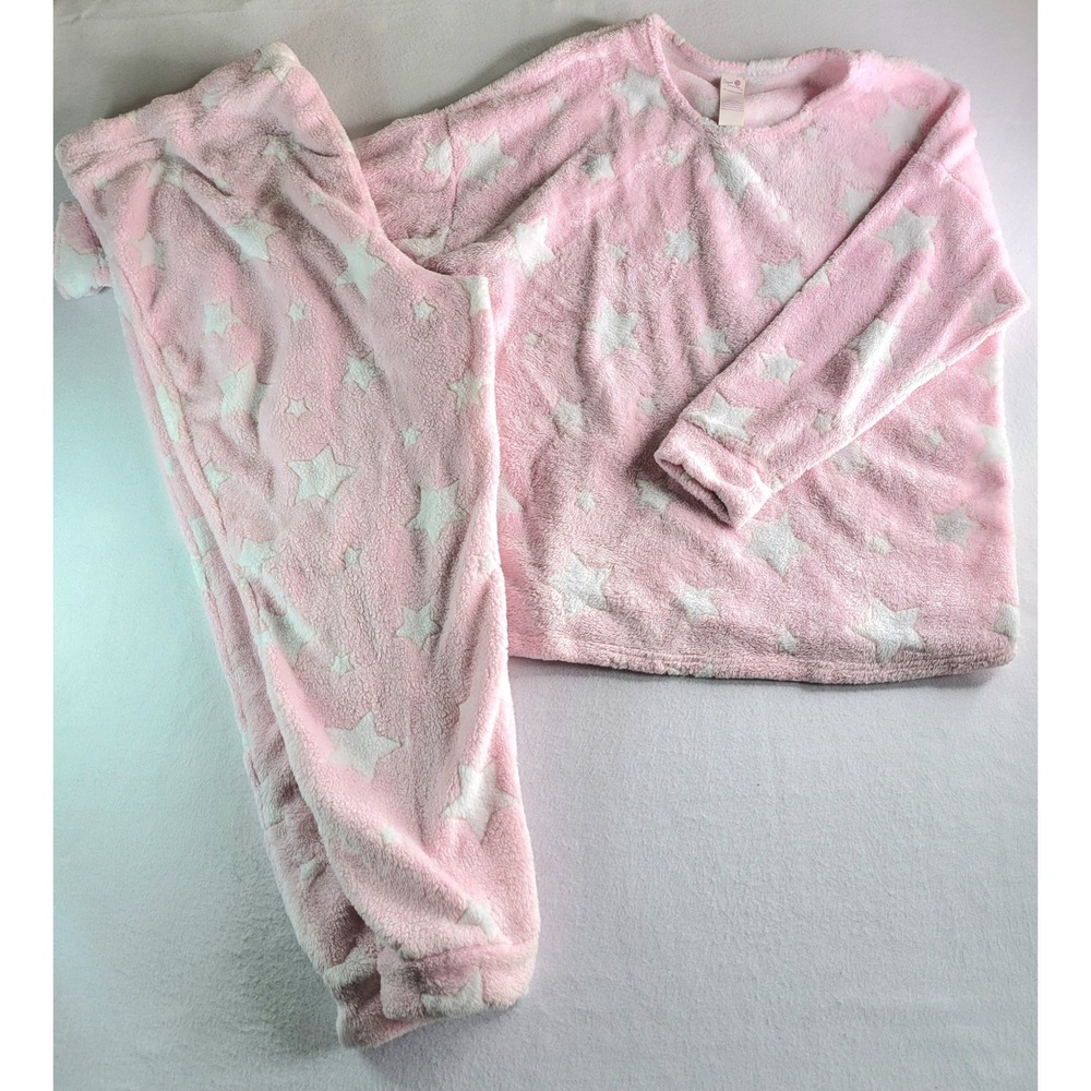 Secret Treasures Pink Star Fleece Pajama Set 2pc Plus Size 3X 22W-24W Loungewear